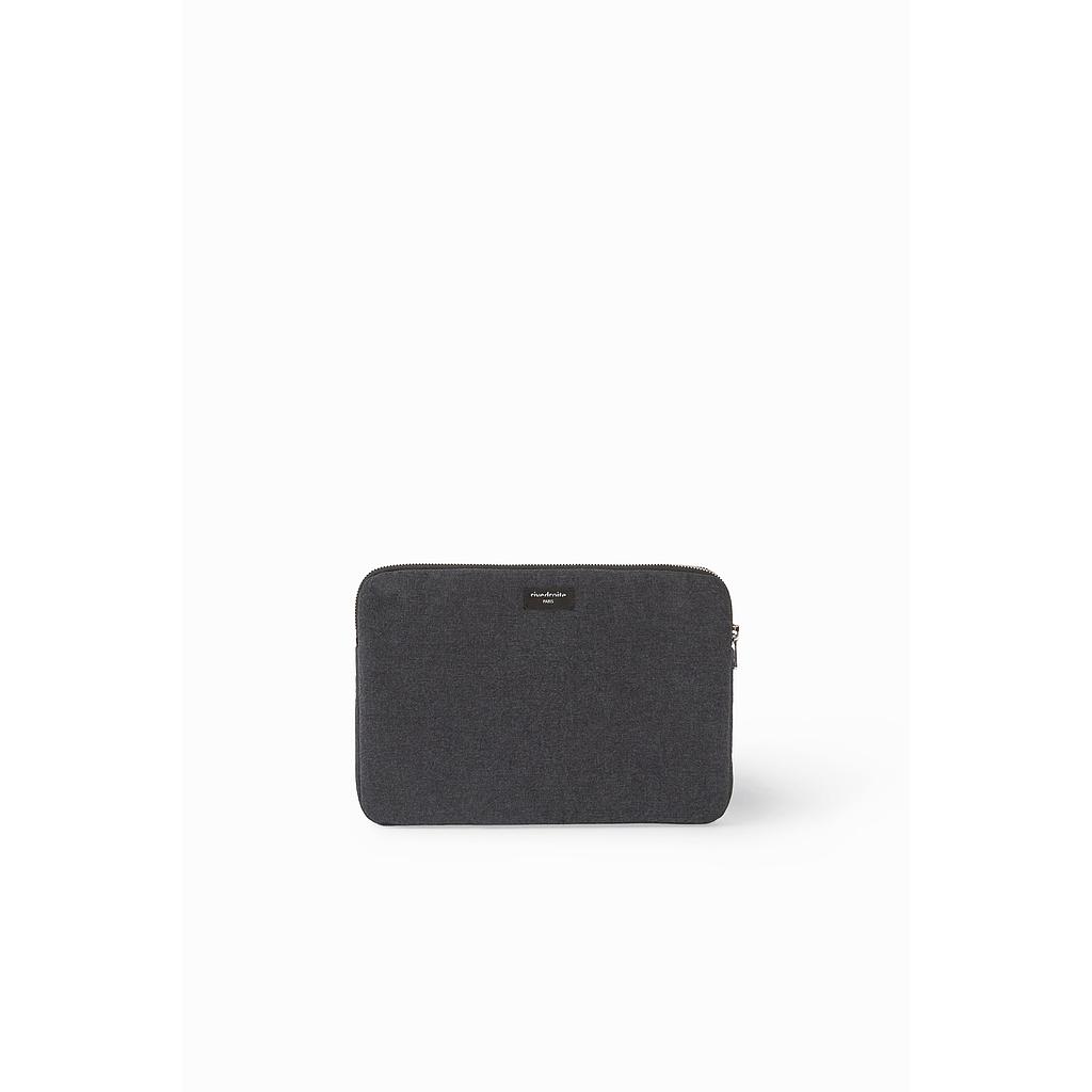 Vivienne la housse d'ordinateur 15" - Coton recyclé noir