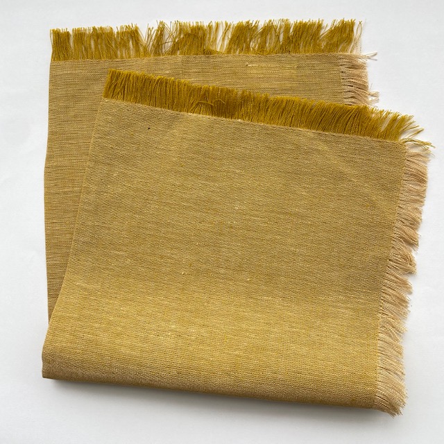 Linen Napkin Fringe - Mustard