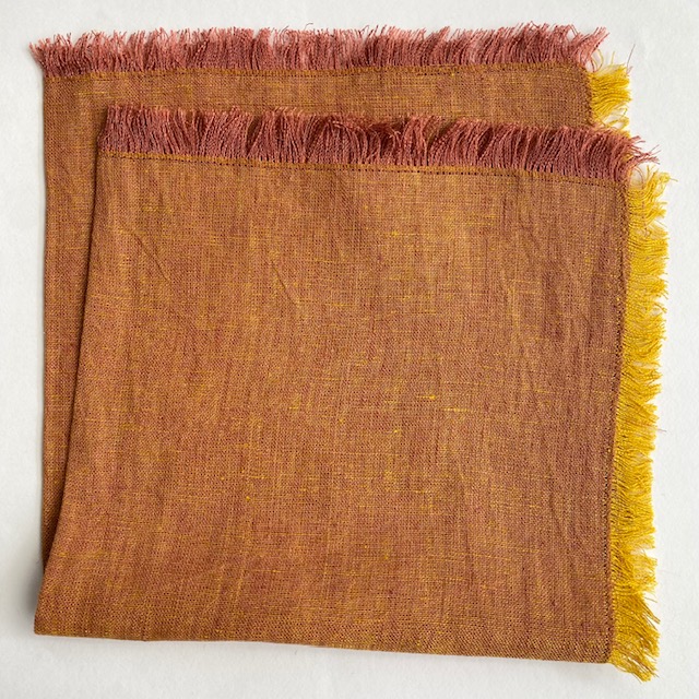 Linen Napkin Frings -Terracota