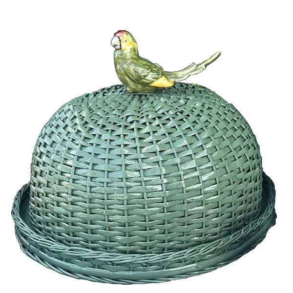 Rattan Cake Holder Green Macaw