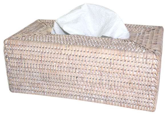 Rectangular Tissue Box White Washed