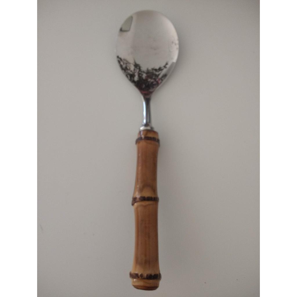 Bamboo Handle Rice Server Silver (Set of 6 Pcs)