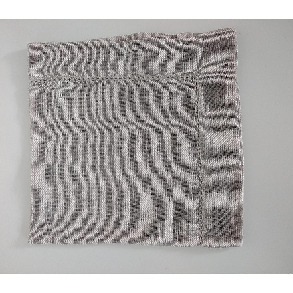Linen Napkin Dove Gray Peacock Stitch