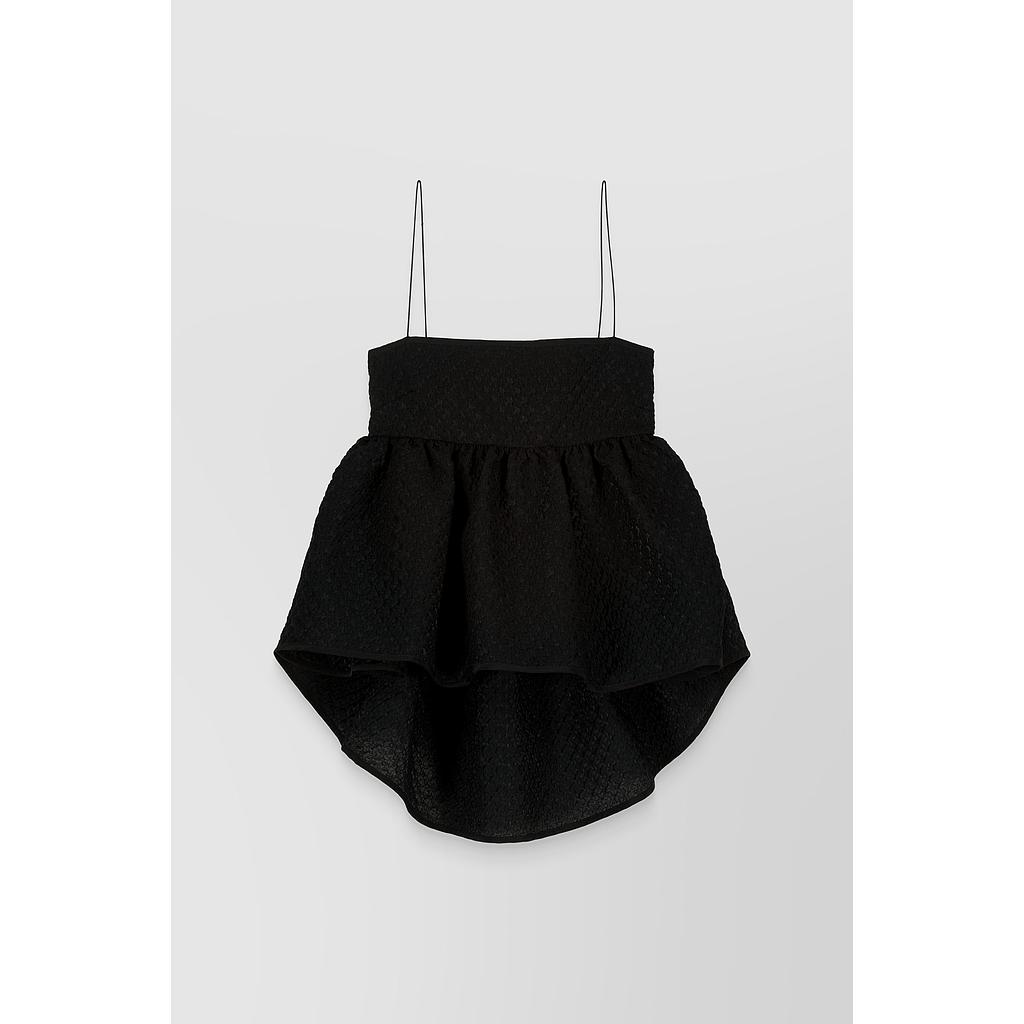 Bandeau cotton cloqué top with open back