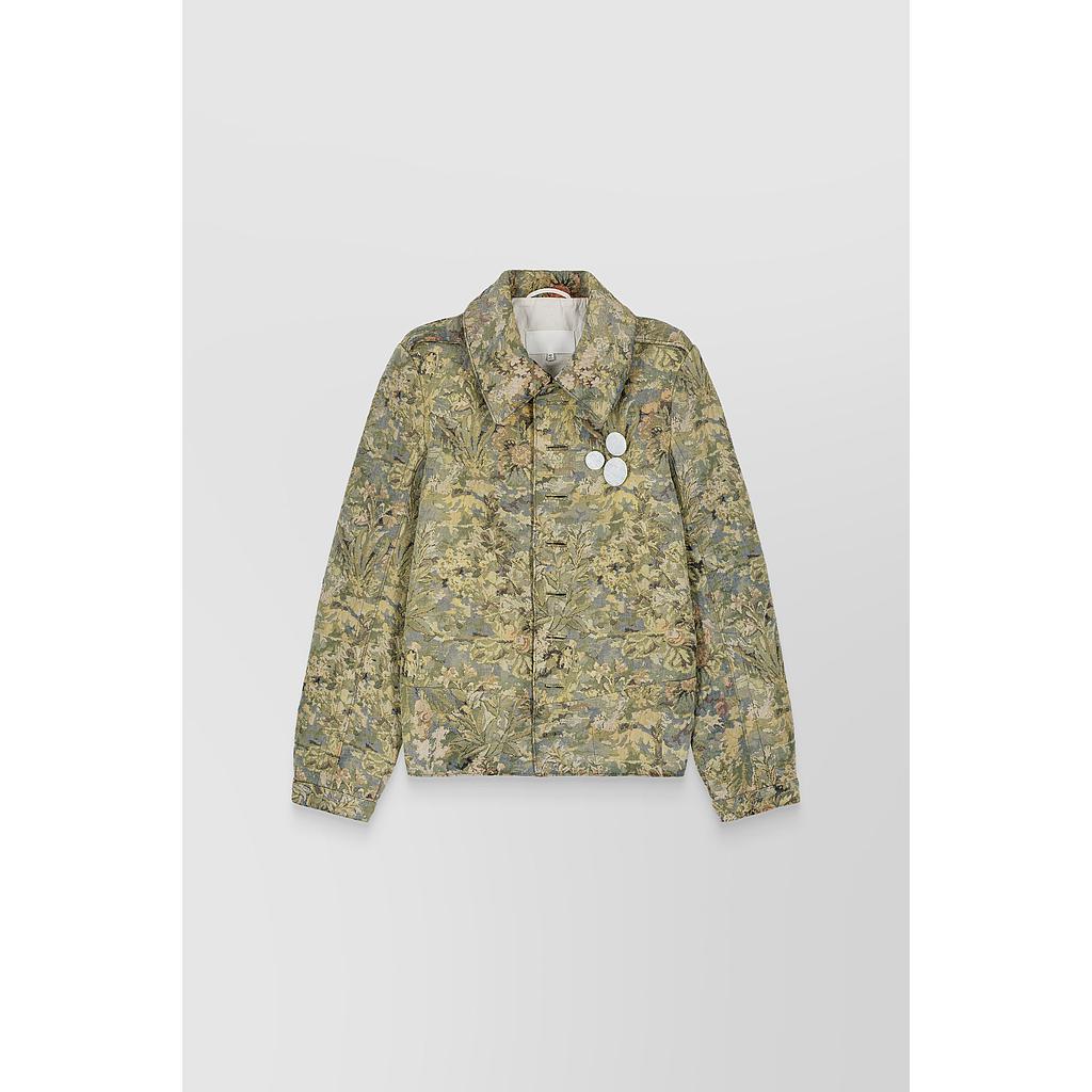 Multicolour jacquard cotton jacket