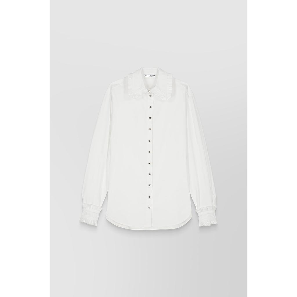 Organic cotton shirt with ruffled details