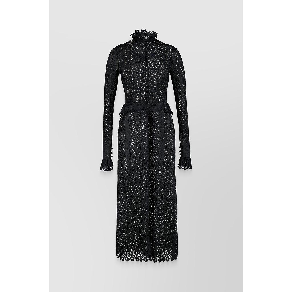 Stretch lace longsleeved midi dress