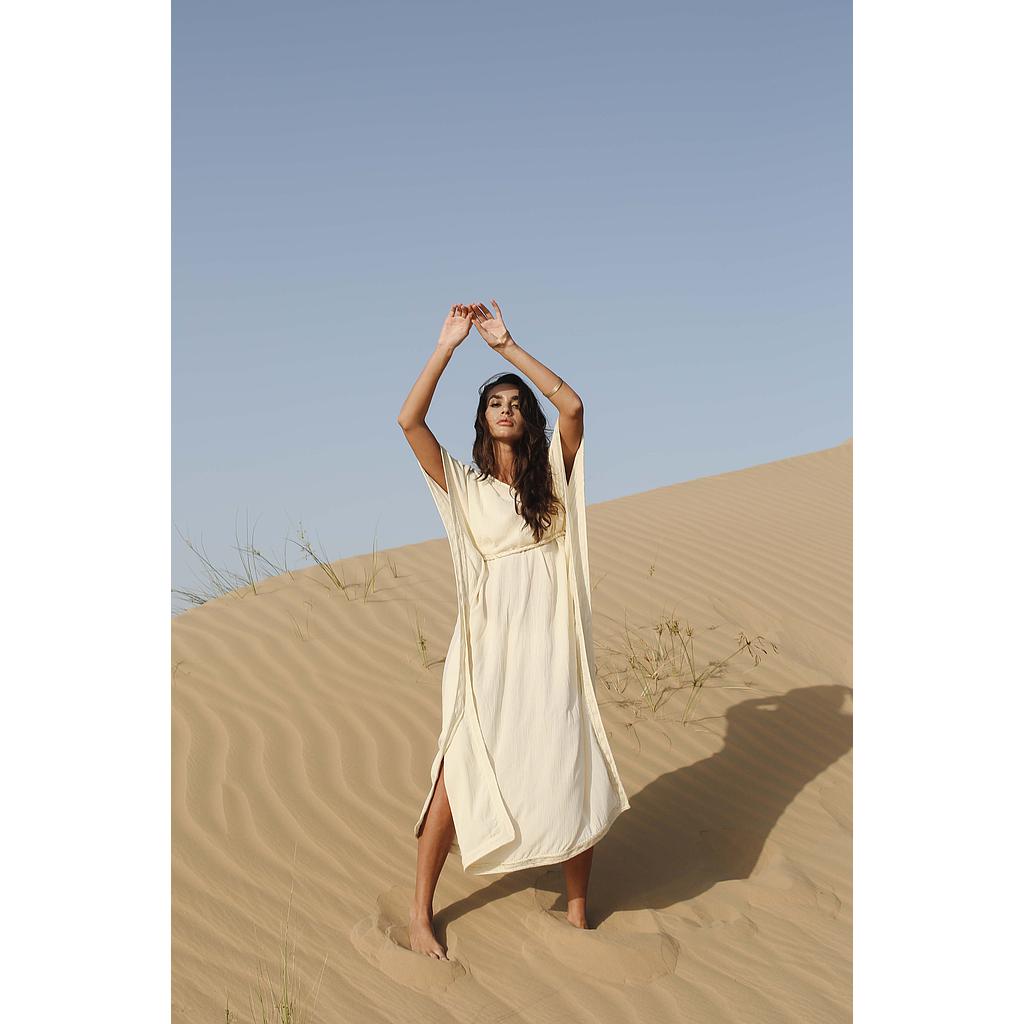 Robe Caftan ceinturé Ines Cream
