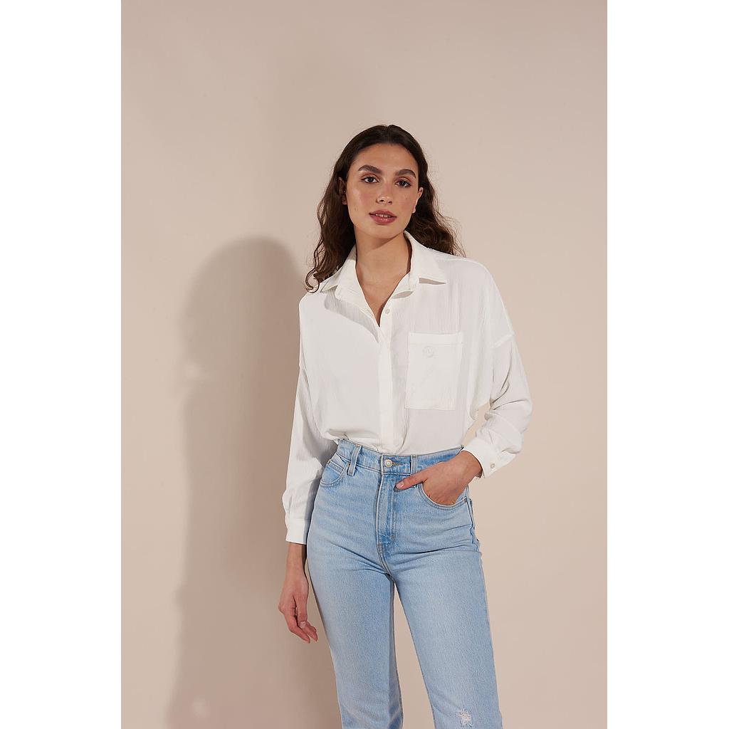 Chemise oversize satin Nadia Offwhite