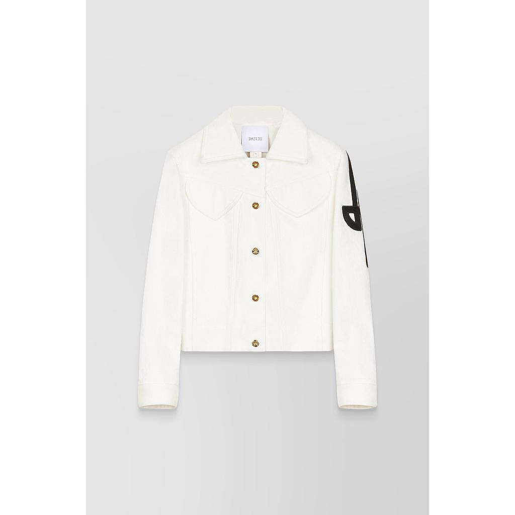 Embroidered logo eco denim jacket