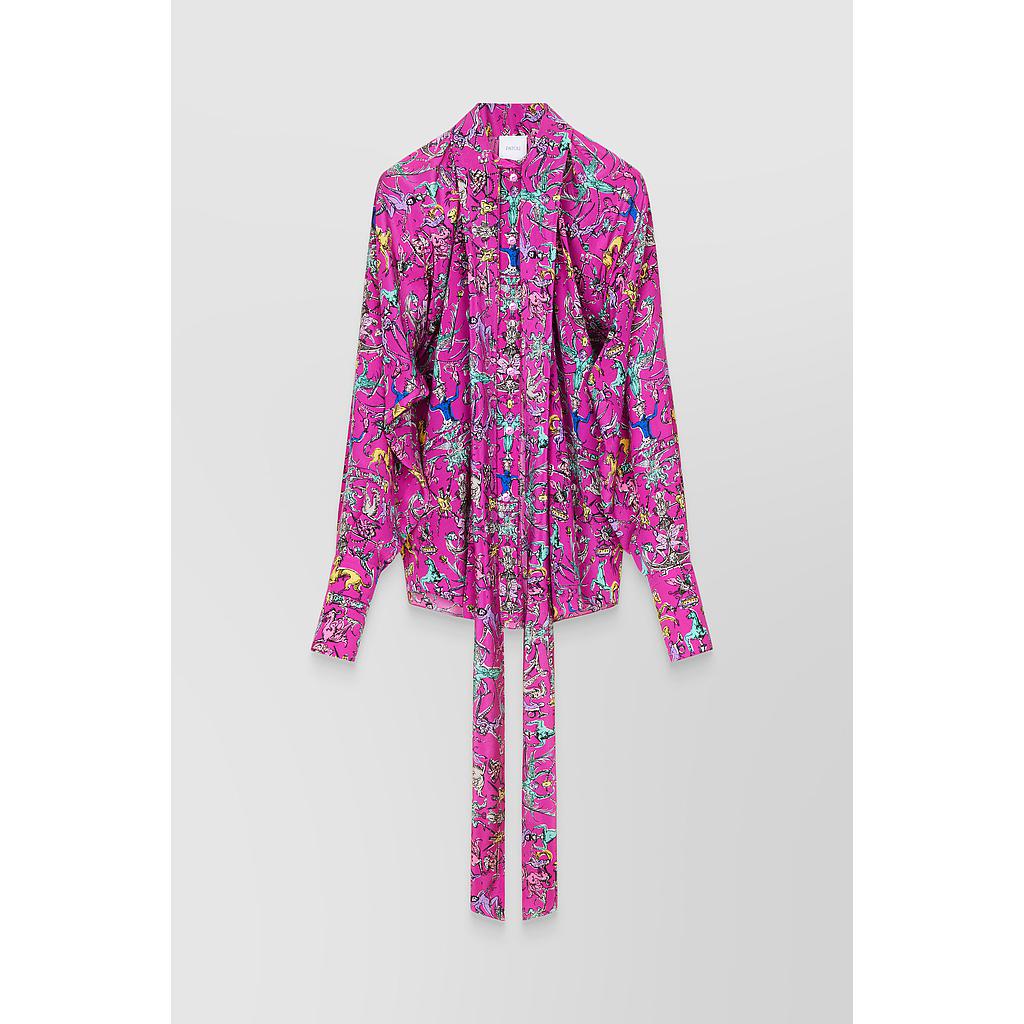 Printed crêpe de chine blouse
