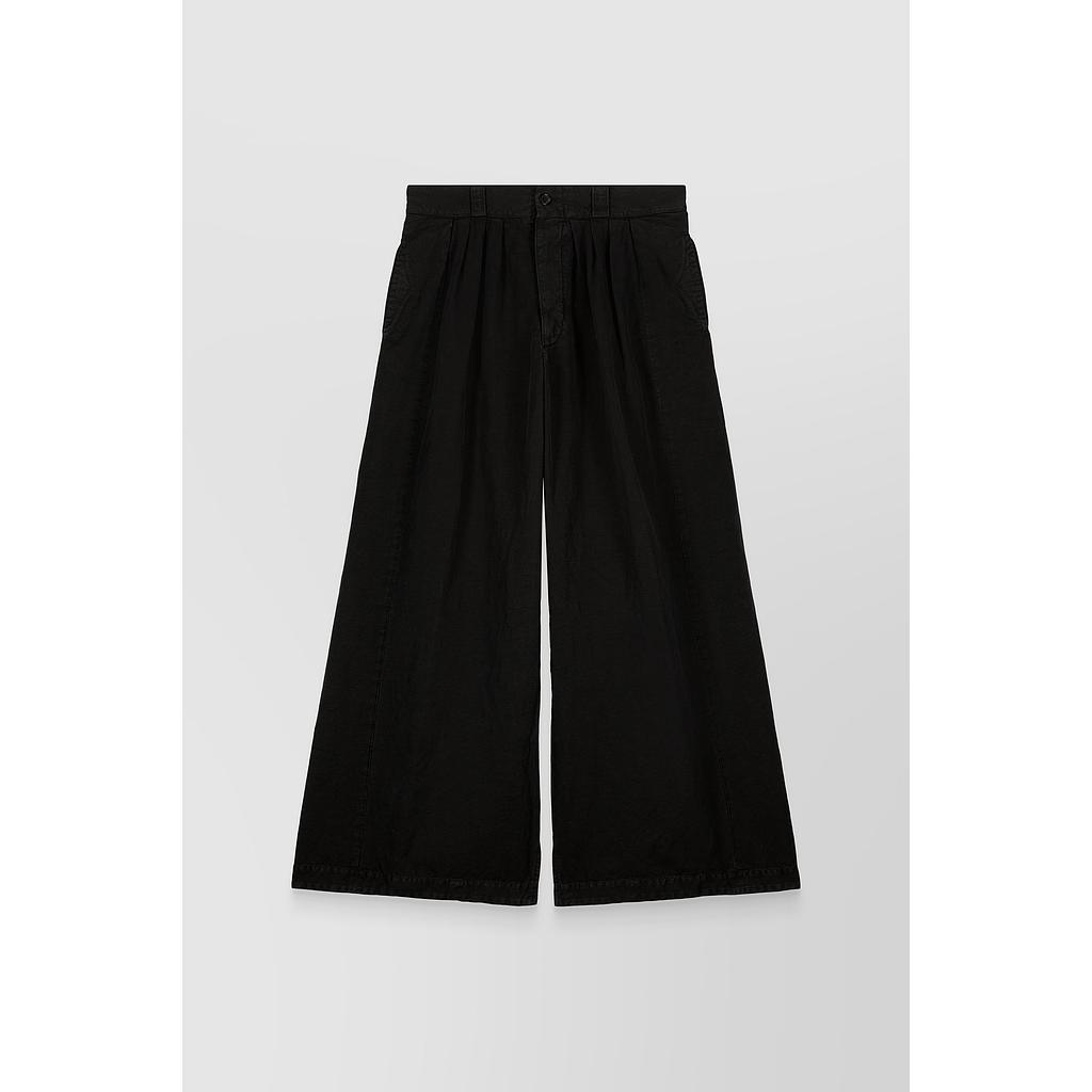 Black denim extra wide leg jeans