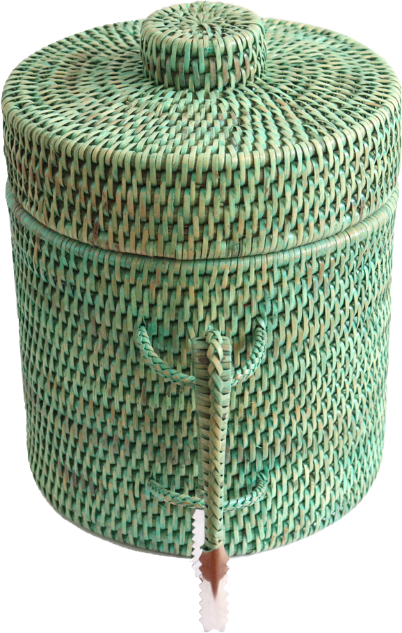 Ice Bucket with Ice Tong Green