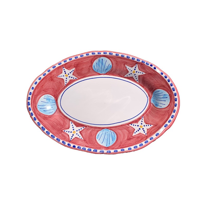 Plat Ovale 35 cm Mer Rouge