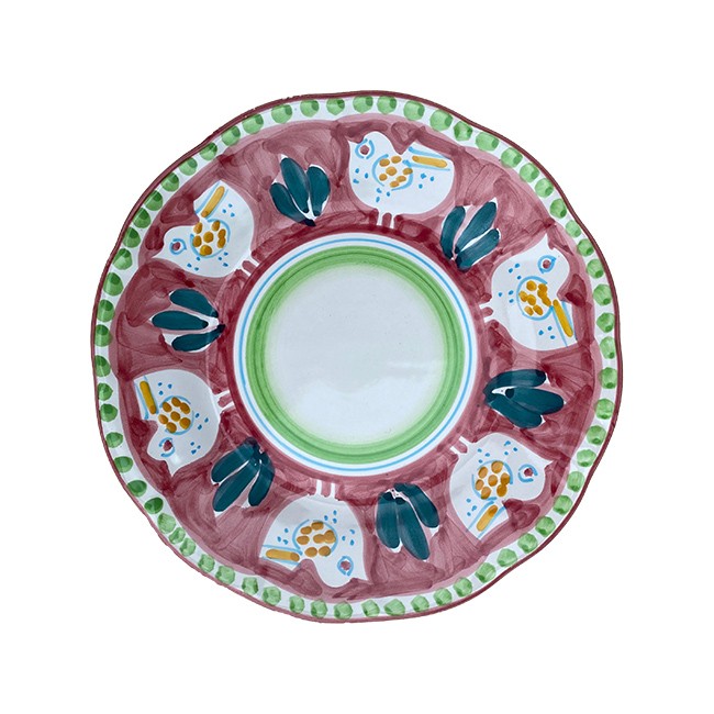 Assiette 21 cm Poule Rose