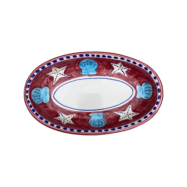 Plat Ovale Creux 25 cm Mer Rouge