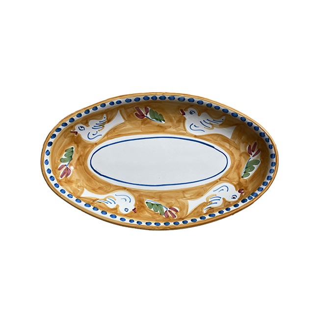 Plat Ovale Colombe Jaune - Moyen