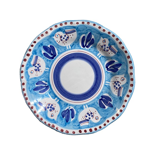 Assiette 21 cm Poule Bleu Ciel