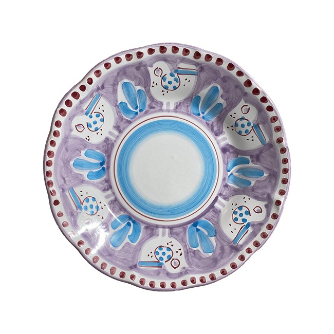 Assiette 21 cm Poule Violette &amp; Bleue Ciel