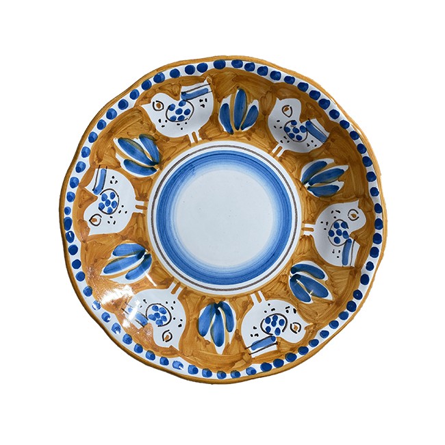 Assiette 21 cm Poule Orange
