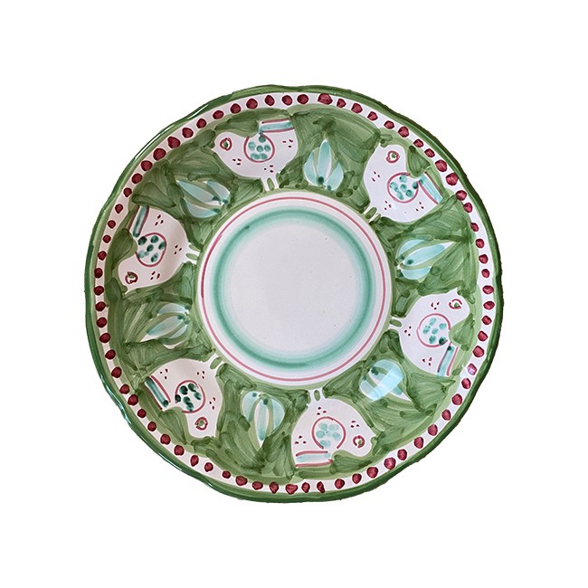 Assiette 25 cm Poule Verte