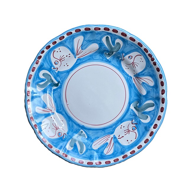 Assiette 25 cm Poisson Bleu Ciel