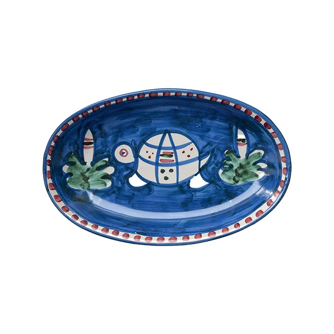 Plat Ovale 25 cm Tortue Bleu