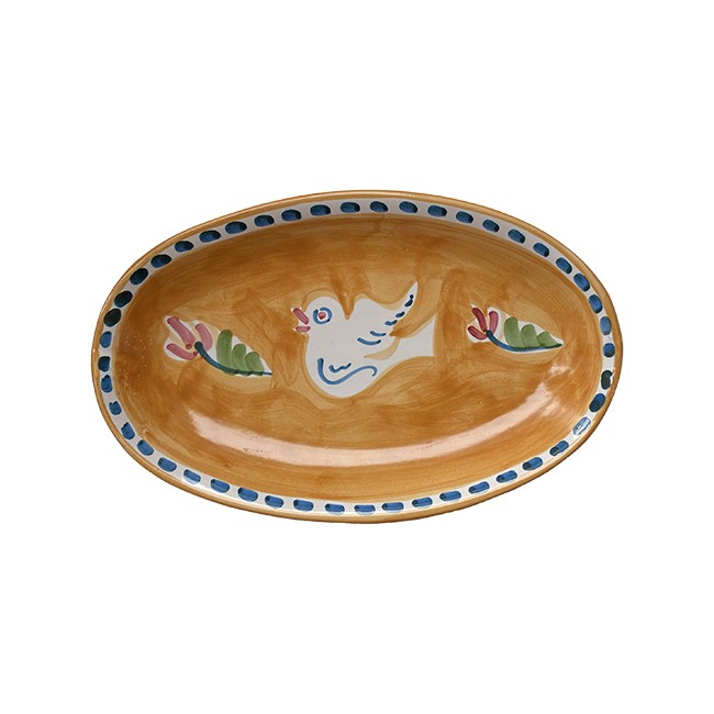 Plat Ovale 25 cm Colombe Orange