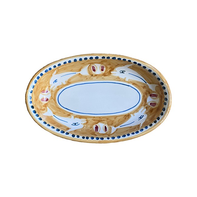 Plat Ovale Creux 25 cm Dauphin Orange