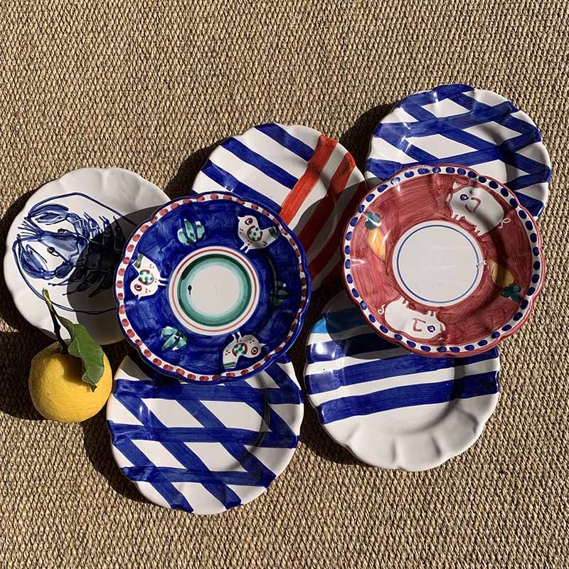 Assiette 16 cm Poisson Orange &amp; Bleue