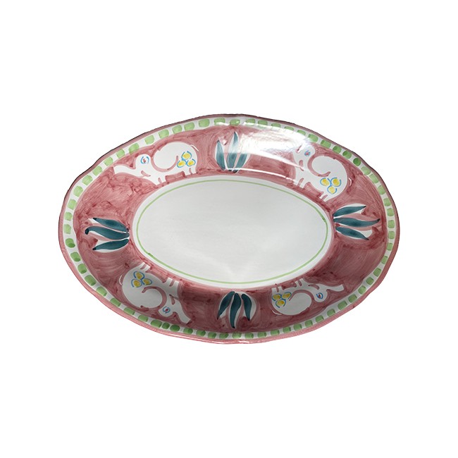 Plat Ovale 35 cm Elephant Rose