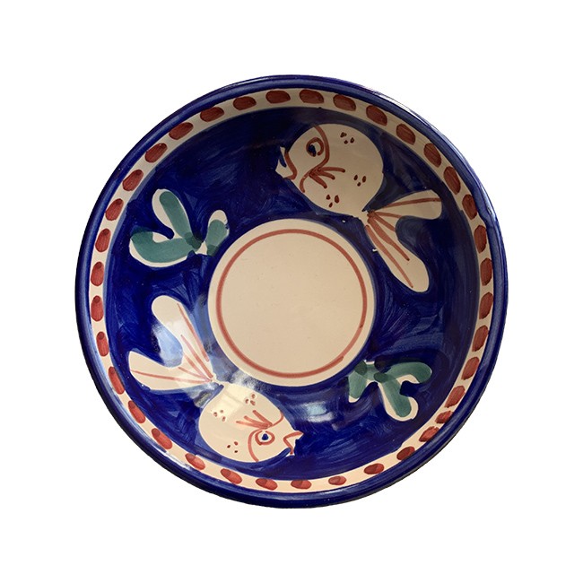 Bol 14 cm Poisson Bleu &amp; Vert
