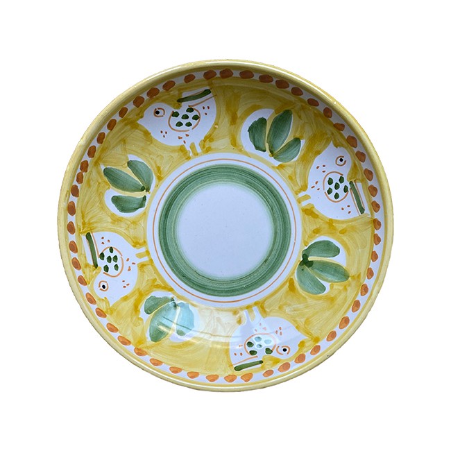 Coupelle 19 cm Poule Jaune &amp; Verte