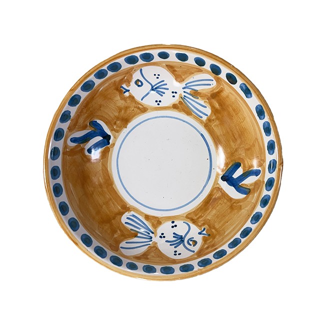 Bol 14 cm Poisson Orange &amp; Bleu