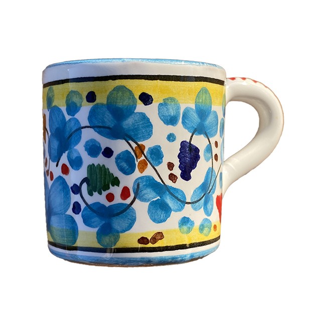 Tasse à Café Oiseau Fleurs Bleu Ciel