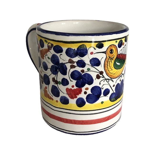 Mug Oiseau Fleurs Bleu Marine