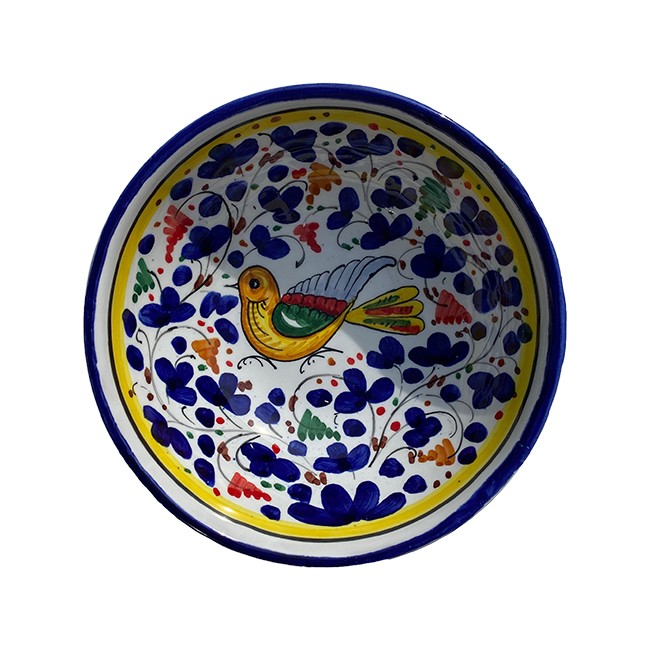 Bol 14 cm Oiseau Fleurs Bleu Marine