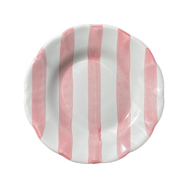 Assiette 16 cm Rayure Rose