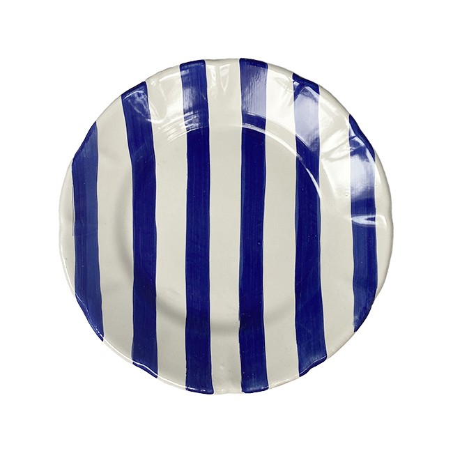Assiette 25 cm Rayure Bleue