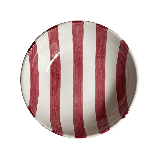 Saladier 22 cm Rayure Rouge