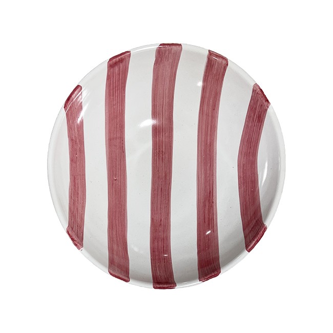 Saladier 22 cm Rayure Rose