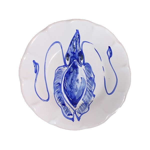 Assiette 16 cm Seiche Bleue