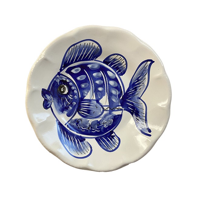 Assiette 16 cm Poisson Bleu