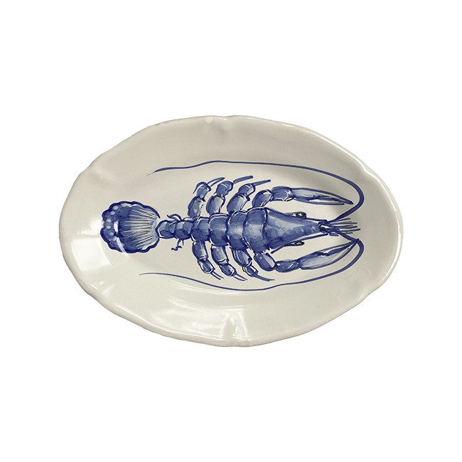 Plat Ovale 35 cm Homard Bleu