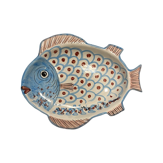 Plat Poisson Creux 40 cm Bleu Ciel
