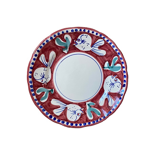 Assiette Pasta 25 cm Poisson Rouge
