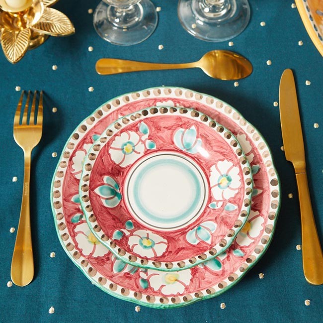 Non gere par UH - Petite Assiette Fleurs Rouge