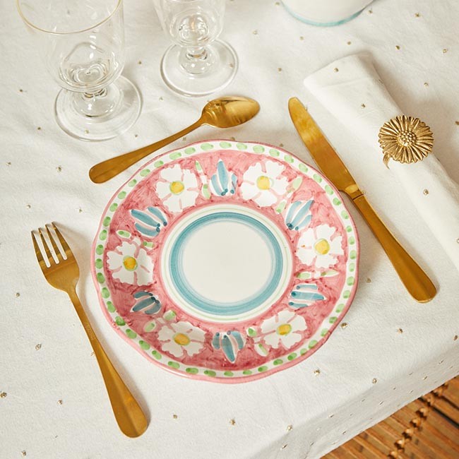 Non gere par UH - Assiette Fleurs Rose