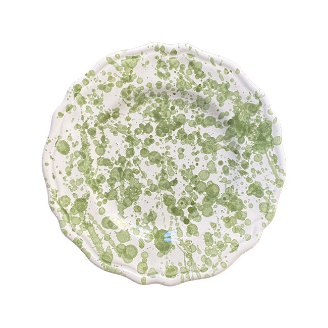 Assiette 20 cm Points Vert