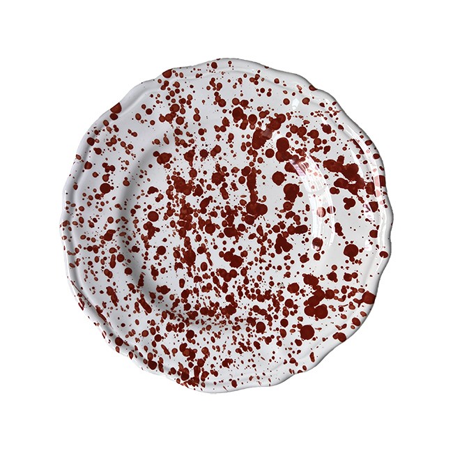 Assiette 25 cm Points Terracotta